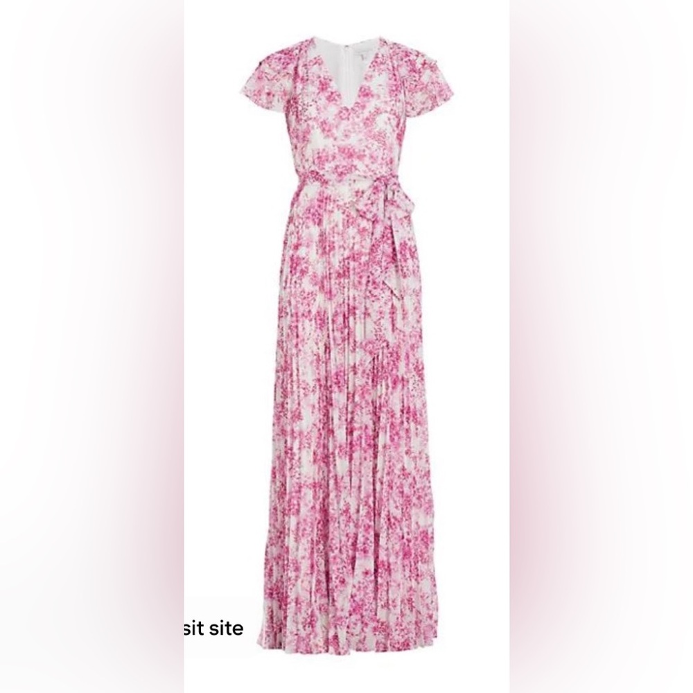 Monique Lhuillier Pink Floral Maxi Skirt